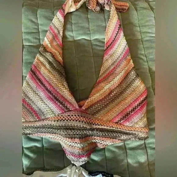 Kendall & Kylie Striped  2 piece Skirt Set mini crochet - XS - Picture 7 of 9